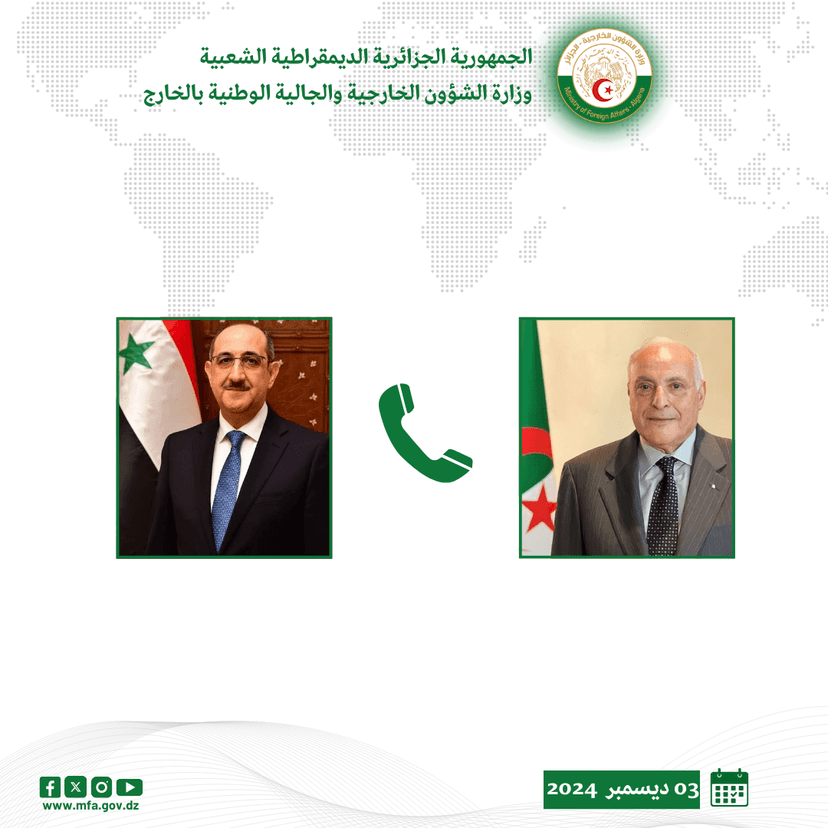 Mr Attaf, Syria’s Minister Of Foreign Affairs And Expatriates Hold Phone Talks