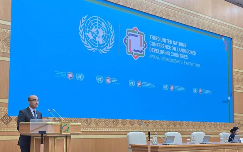 Mr. Chaib delivers a speech during the work of the third UN conference on landlocked developing countries