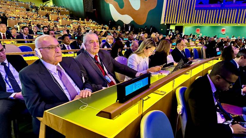 Mr. Attaf participates in the high-level plenary meeting of the General Assembly dedicated to commemorating the 80th anniversary of the founding of the United Nations.